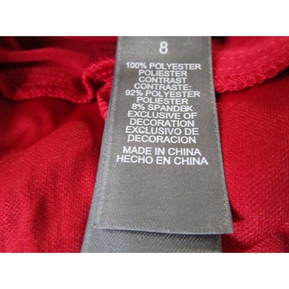 Bisou Bisou Michele Bohbot Beaded Accent Chiffon Overlay Red Cocktail Dress Sz 8 - Picture 15 of 16